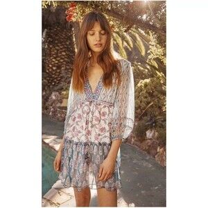 NWT Revolve SAYLOR Kita Mini Dress Size Small‎ Peasant Boho Hippie Cottagecore